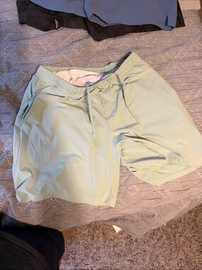 lululemon athletica Men's Light Green Athletic Drawstring Shorts